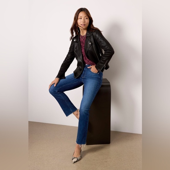 Evereve Marren Moto Jacket Faux Leather in Black Size Small Retail $158 - Picture 12 of 12